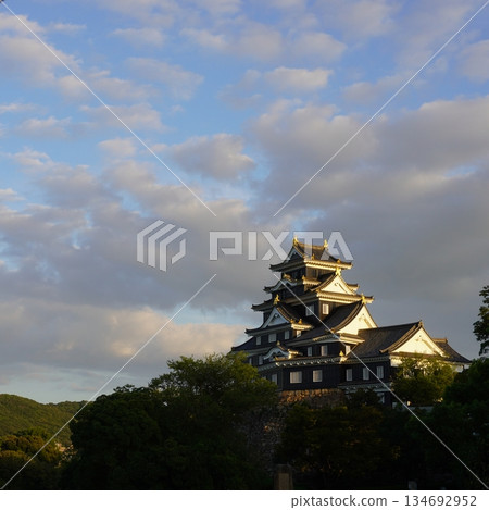 "Okayama Castle at dusk" "Okayama Castle at dusk" 134692952