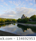 "Okayama Castle reflected in the river" 134692953
