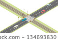Isometric image of an open railroad crossing [A] (plain) 134693830