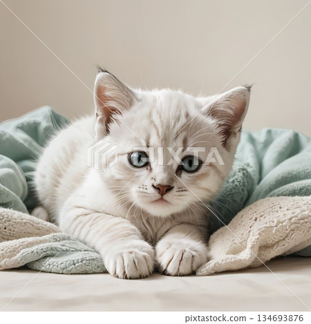 金卡洛小貓躺著的可愛表情 134693876