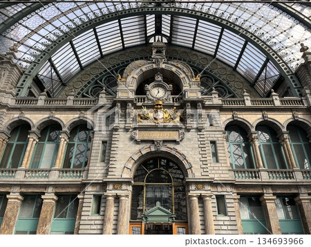 Antwerp Central Station in Belgium, known as one of the most beautiful train stations in the world Antwerp Central Station in Belgium, known as one of the most beautiful train stations in the world 134693966