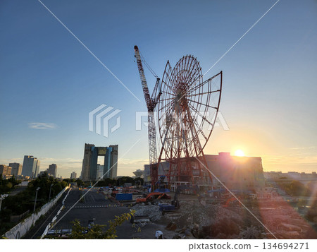 Odaiba Ferris Wheel Demolition Work September 2022 134694271