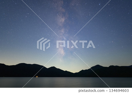 The Milky Way over Lake Chuzenji, a view of Oku-Nikko 134694603