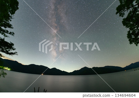 The Milky Way over Lake Chuzenji, a view of Oku-Nikko 134694604