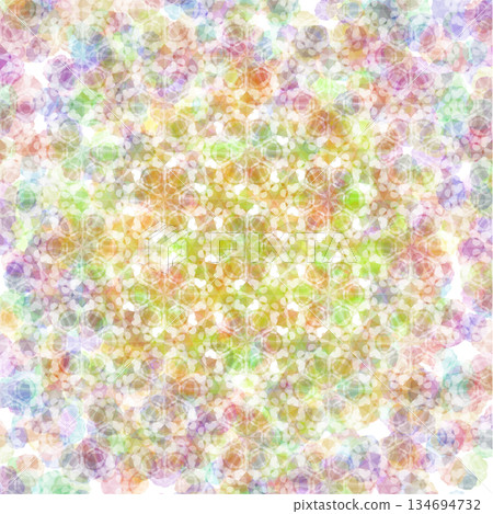 Colorful kaleidoscope pattern - yellow 134694732