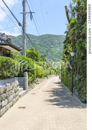下越島手內藤本武士住宅街的石牆 下越島手內藤本武士住宅街的石牆 134694969