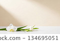 Lily flower and simple background, suitable for wedding and beauty advertisement 134695051