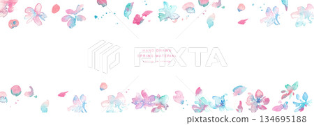 水彩風格。向量水彩櫻花背景。盛開的櫻花背景。春日櫻花水彩畫。 水彩風格。向量水彩櫻花背景。盛開的櫻花背景。春日櫻花水彩畫。 134695188