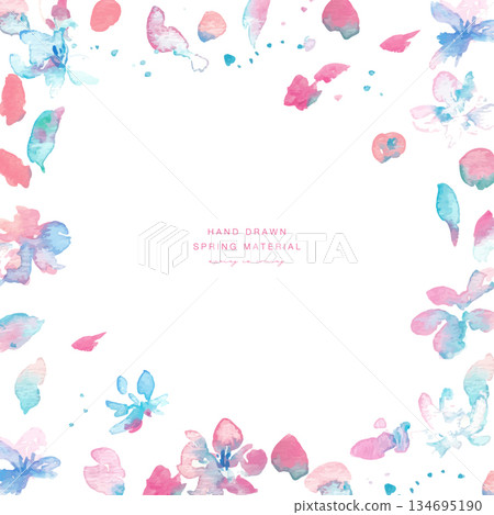 Watercolor. Vector background of watercolor cherry blossoms. Soaring cherry blossom background. Spring cherry blossom watercolor. Watercolor. Vector background of watercolor cherry blossoms. Soaring cherry blossom background. Spring cherry blossom watercolor. 134695190