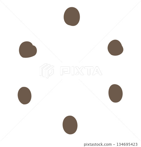 Hand-drawn style painted dot circular illustration material 134695423