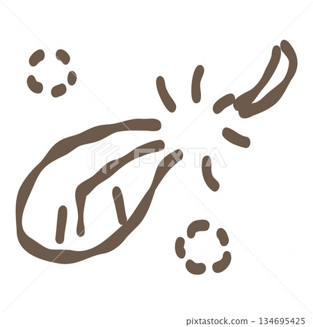 Hand-drawn style abstract illustration of lines and points 134695425