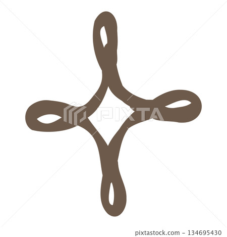 手繪棕色抽象裝飾形狀插圖素材 手繪棕色抽象裝飾形狀插圖素材 134695430