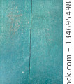 Old wooden plank wall painted blue and green, Texture for add text or graphic design 134695498