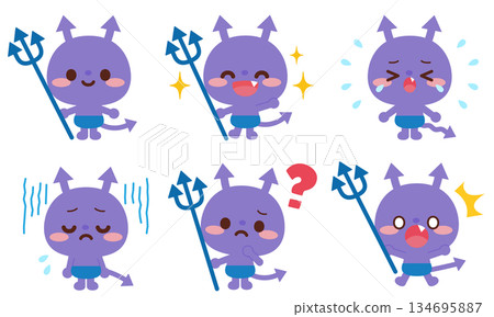 Bacteria character facial expression 134695887