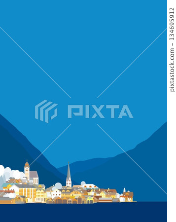 Hallstatt, Salzkammergut, Austria, winter landscape 134695912