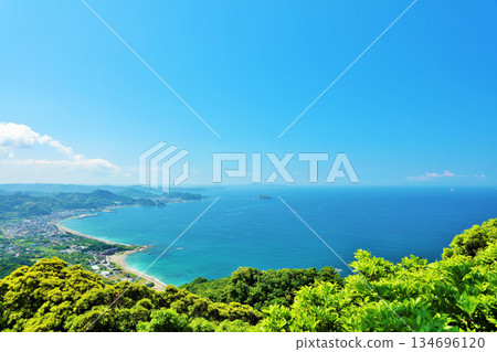 千葉縣藍天碧海房總半島（從野木切山眺望） 134696120