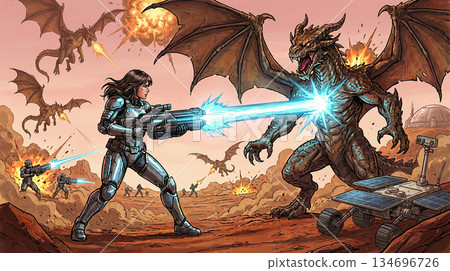 火星上人類與龍之間的大戰 火星上人類與龍之間的大戰 134696726