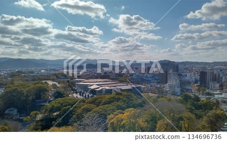 Wakayama City streetscape and distant view 134696736