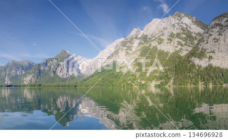 Konigsee lake near Jenner mount in Berchtesgaden National Park, Alps Germany 134696928