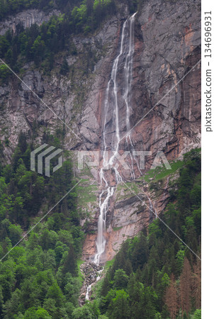 Rothbach Waterfall near Konigssee lake in Berchtesgaden National Park, Germany 134696931