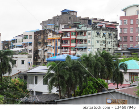 Residential Buildings in Yangon, Myanmar Residential Buildings in Yangon, Myanmar 134697946