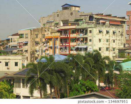 Apartment Buildings in Yangon, Myanmar Apartment Buildings in Yangon, Myanmar 134697951