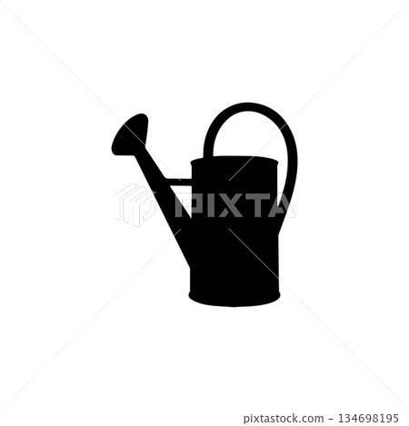 watering can silhouette icon garden tool plant water irrigation illustration 134698195