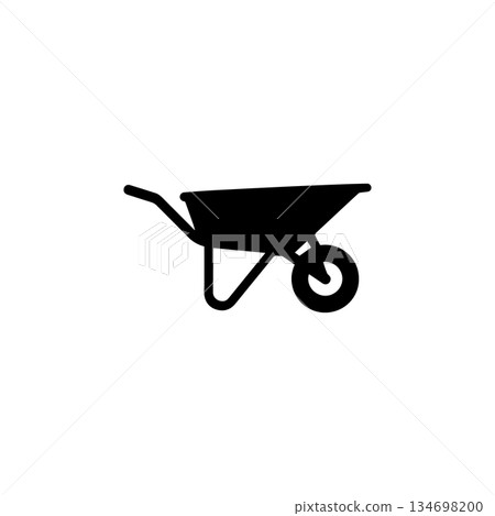 wheelbarrow silhouette garden cart tool isolated on white background wheelbarrow silhouette garden cart tool isolated on white background 134698200