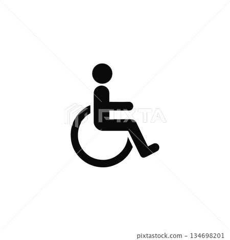 wheelchair accessibility symbol silhouette disabled person isolated on white background 134698201