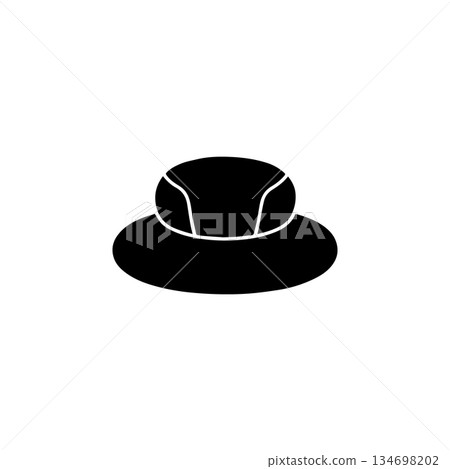 wide brim hat silhouette summer sun protection cap isolated on white background wide brim hat silhouette summer sun protection cap isolated on white background 134698202