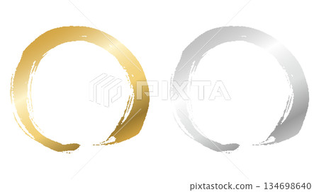 A set of Japanese-style brush-stroke illustrations A set of Japanese-style brush-stroke illustrations 134698640