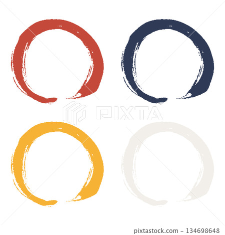 一組日式筆觸插畫 134698648