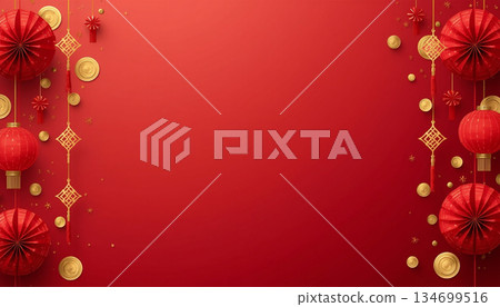 Lucid-origin Chinese New Year red laybackgroun 134699516