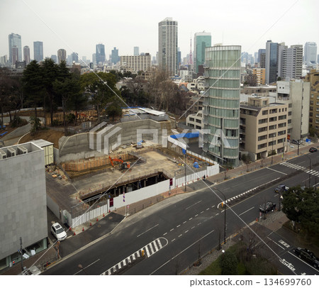 都市建築施工地基施工現場 都市建築施工地基施工現場 134699760
