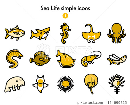 簡單圖標海洋生物 1 134699813