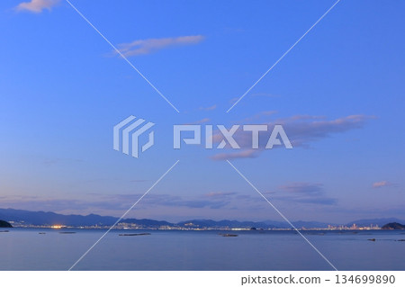 View of Hiroshima City and Hatsukaichi City from Etajima at dusk View of Hiroshima City and Hatsukaichi City from Etajima at dusk 134699890