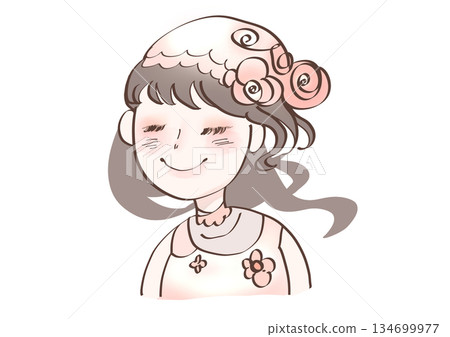 Illustration of a cute fluffy girl 134699977