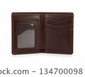 Classic Brown Leather Bifold Wallet with ID Window 134700098