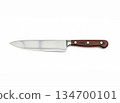 Chef Knife with Wooden Handle Isolated on White Background 134700101