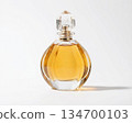 Elegant Glass Perfume Bottle on White Background 134700103
