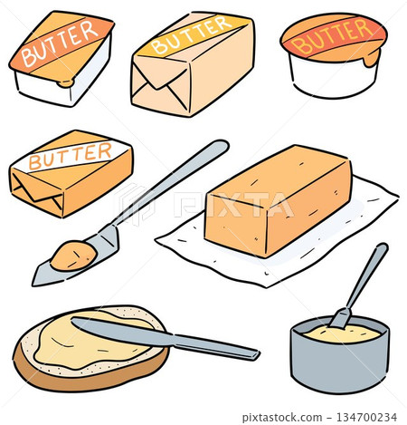 vector set of butter vector set of butter 134700234