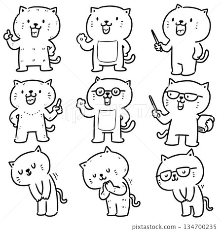 vector set of cat cartoon vector set of cat cartoon 134700235
