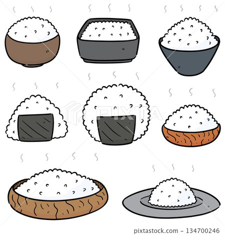 vector set of rice vector set of rice 134700246