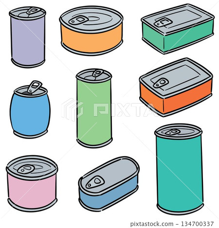 vector set of can 134700337