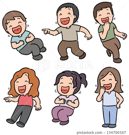 vector set of people laughing vector set of people laughing 134700387