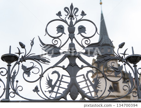 Dessau, Germany. December 23, 2025. Historic architecture and wrought iron Dessau, Germany. December 23, 2025. Historic architecture and wrought iron 134700394