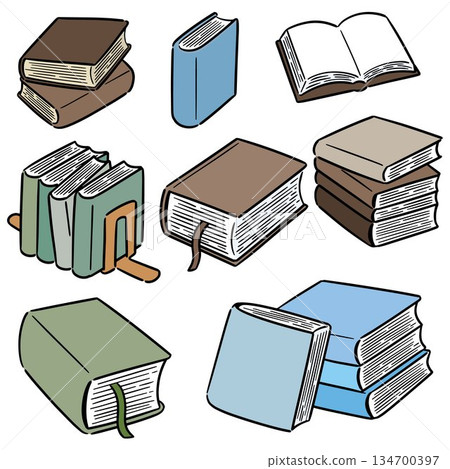 vector set of book-插圖素材 [134700397] - PIXTA圖庫