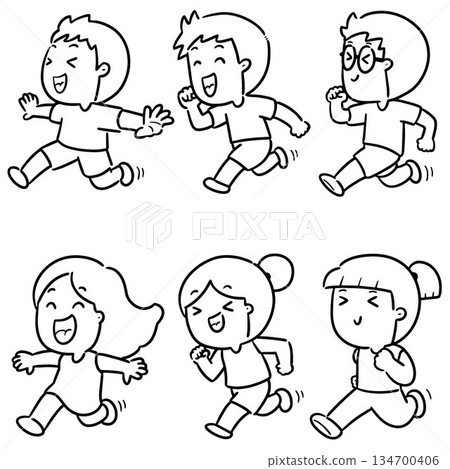 vector set of people running vector set of people running 134700406