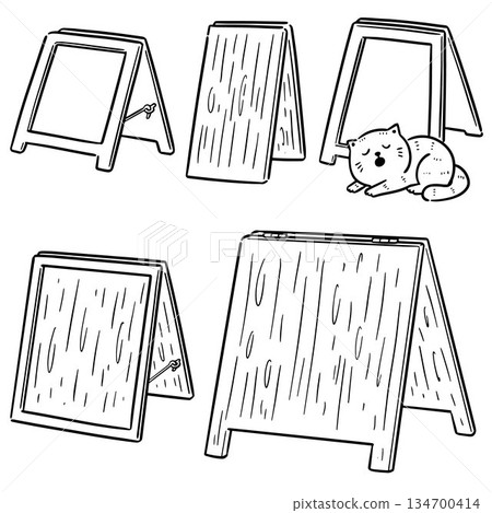 vector set of sandwich board vector set of sandwich board 134700414