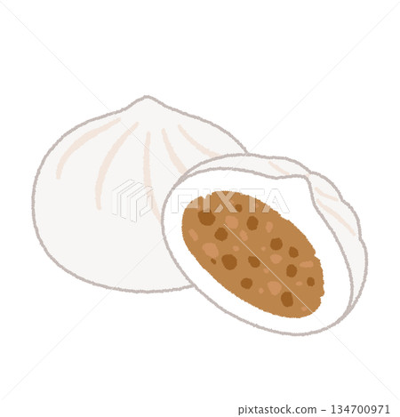 肉包子和豬肉包子插畫 肉包子和豬肉包子插畫 134700971